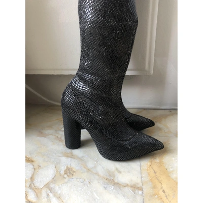 Pre-owned Francesco Scognamiglio Cloth Boots In Anthracite