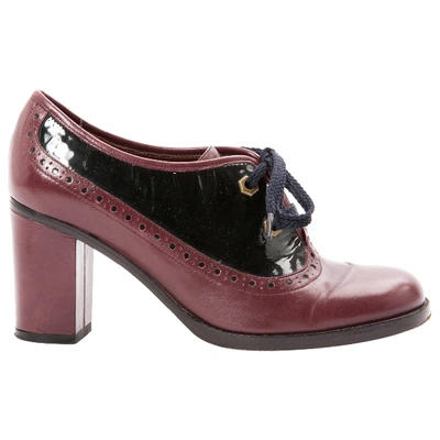 Pre-owned Marc By Marc Jacobs Leather Lace Ups In Burgundy