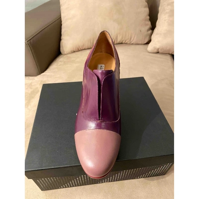 Pre-owned Fratelli Rossetti Leather Heels In Burgundy