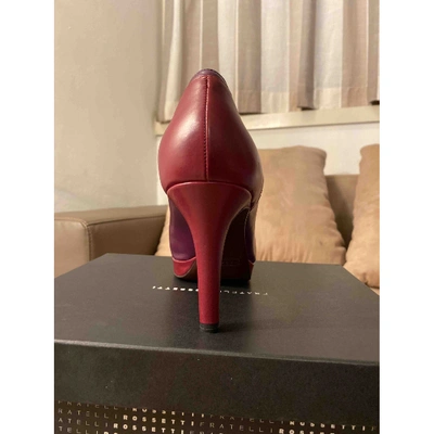 Pre-owned Fratelli Rossetti Leather Heels In Burgundy