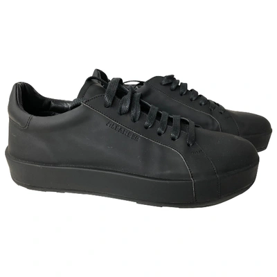 Pre-owned Jil Sander Leather Trainers In Black