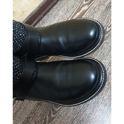 Pre-owned Chanel Leather Boots In Black