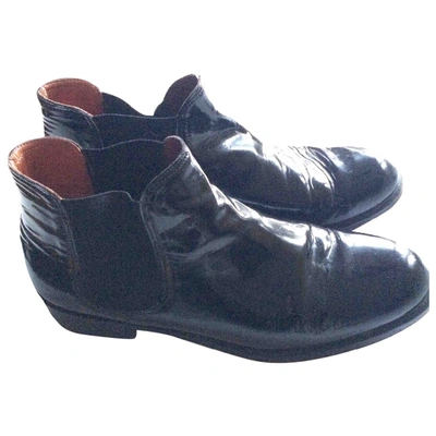 Pre-owned Michel Vivien Black Patent Leather Ankle Boots