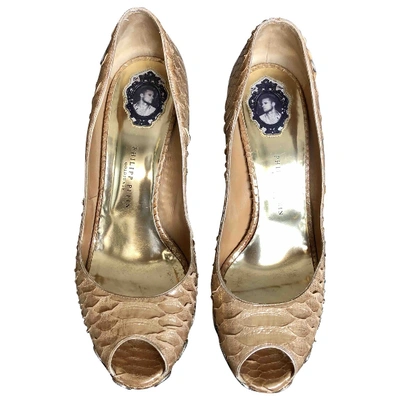 Pre-owned Philipp Plein Gold Python Heels