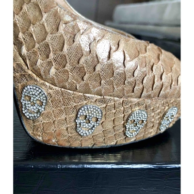 Pre-owned Philipp Plein Gold Python Heels