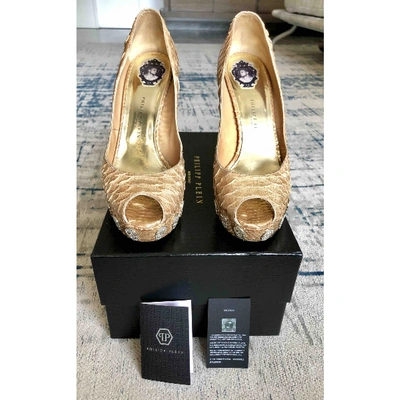 Pre-owned Philipp Plein Gold Python Heels