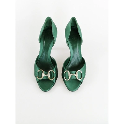Pre-owned Gucci Cloth Heels In Green