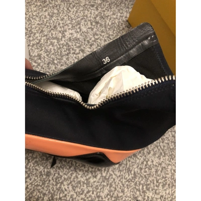 Pre-owned Versace Blue Leather Ankle Boots