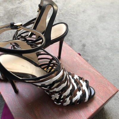 Pre-owned Etro Leather Sandals In Black