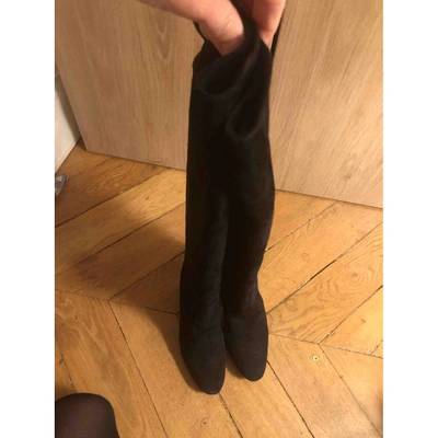Pre-owned Pablo Riding Boots In Black