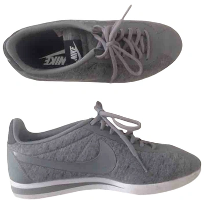 Pre-owned Nike Cortez Cloth Trainers In Grey