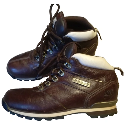 Pre-owned Timberland Brown Leather Ankle Boots
