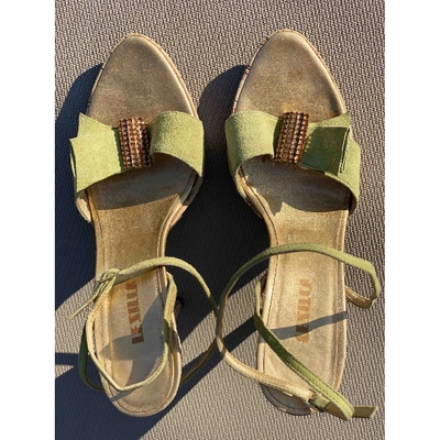 Pre-owned Le Silla Sandal In Green
