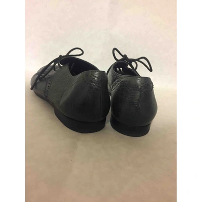 Pre-owned Balenciaga Grey Leather Lace Ups