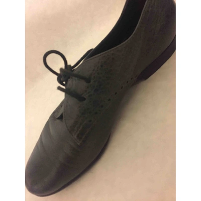 Pre-owned Balenciaga Grey Leather Lace Ups