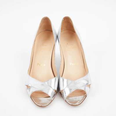 Pre-owned Christian Louboutin Silver Leather Heels