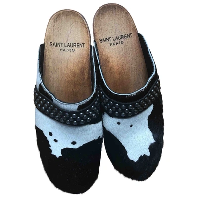 Pre-owned Saint Laurent Pony-style Calfskin Mules & Clogs