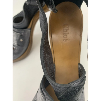 Pre-owned Chloé Leather Heels In Metallic