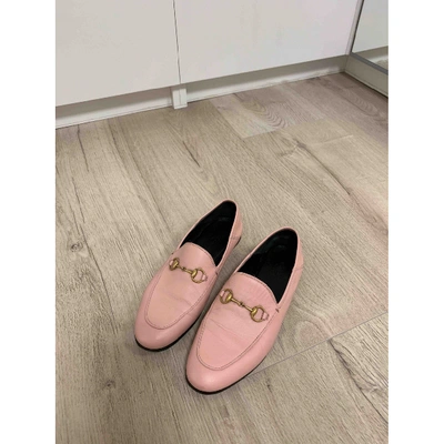 Pre-owned Gucci Pink Leather Flats
