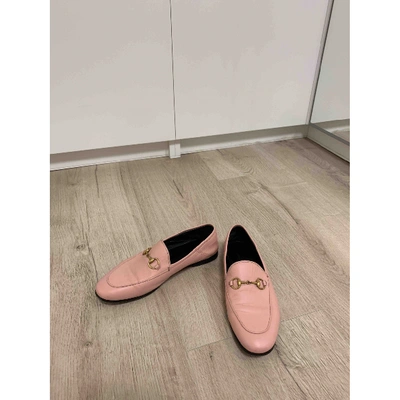 Pre-owned Gucci Pink Leather Flats