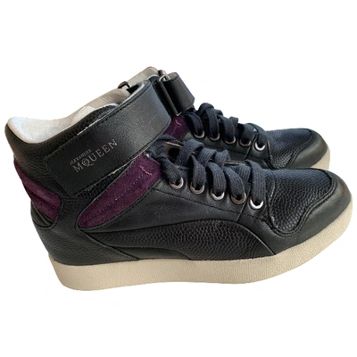 Pre-owned Puma Leather Trainers In Black