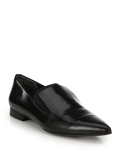 Shop Alexander Wang Jamie Leather Loafers In Black