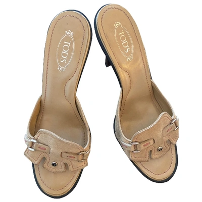 Pre-owned Tod's Beige Suede Mules & Clogs
