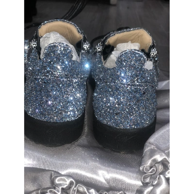 Pre-owned Giuseppe Zanotti Nicki Blue Glitter Trainers