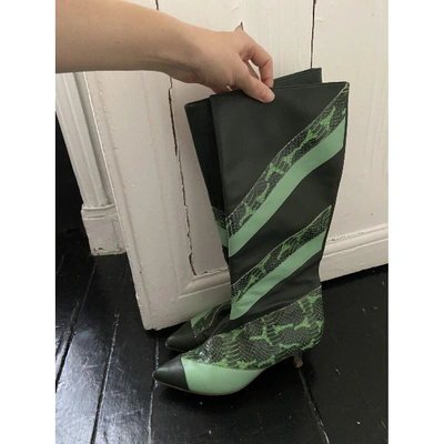 Pre-owned Tibi Green Leather Boots