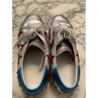 Pre-owned Saint Laurent Court Silver Leather Trainers