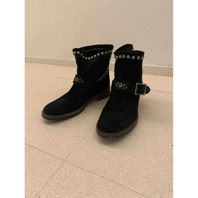 Pre-owned Htc Black Suede Ankle Boots