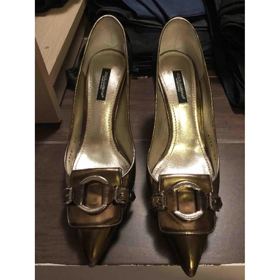 Pre-owned Dolce & Gabbana Leather Heels In Gold