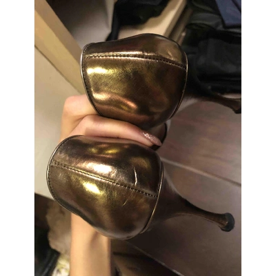 Pre-owned Dolce & Gabbana Leather Heels In Gold