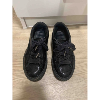 Pre-owned Puma Black Patent Leather Trainers
