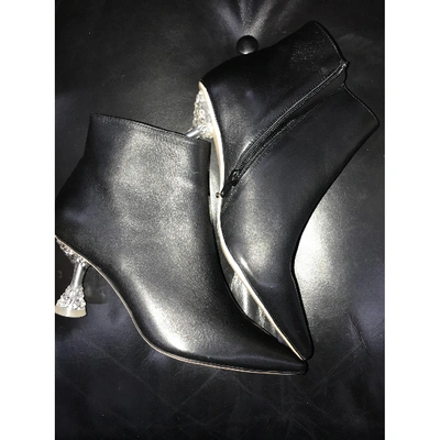 Pre-owned Tony Bianco Leather Ankle Boots In Black