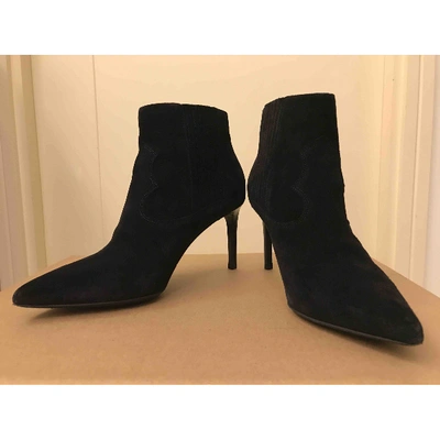 Pre-owned Saint Laurent Ankle Boots In Black