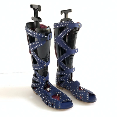 Pre-owned Anna Sui Leather Sandal In Blue