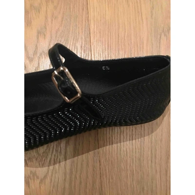 Pre-owned Hogan Black Leather Ballet Flats