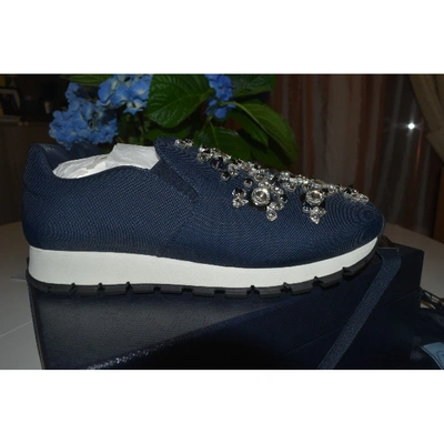 Pre-owned Prada Cloudbust Blue Cloth Trainers