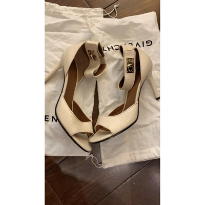 Pre-owned Givenchy Shark Leather Sandal In White