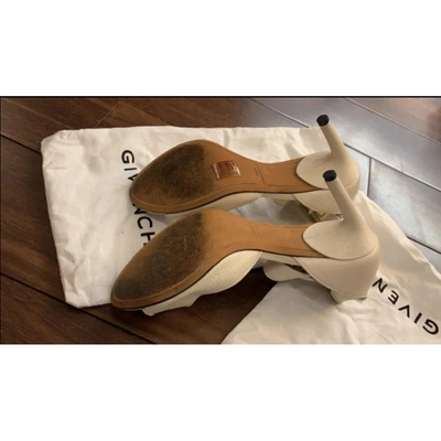 Pre-owned Givenchy Shark Leather Sandal In White