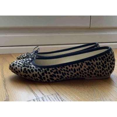Pre-owned Anniel Pony-style Calfskin Ballet Flats