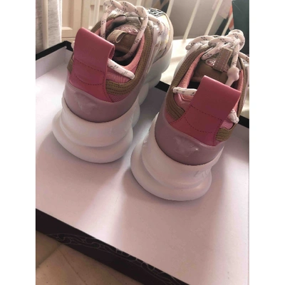 Pre-owned Versace Pink Cloth Trainers
