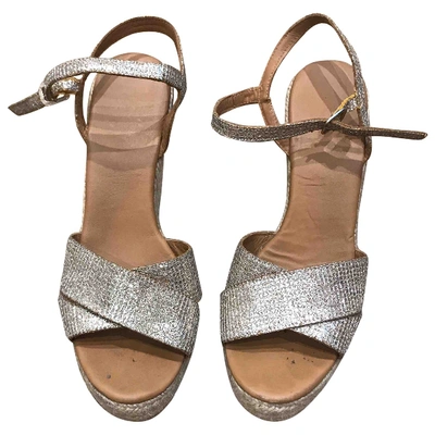 Pre-owned Kurt Geiger Silver Glitter Espadrilles