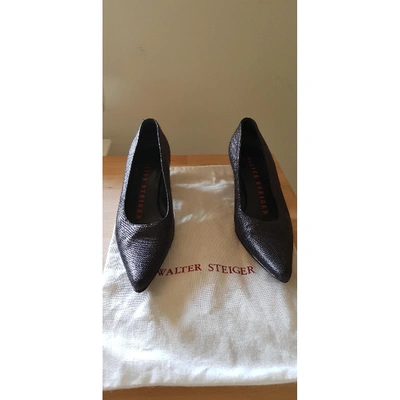 Pre-owned Walter Steiger Black Cloth Heels