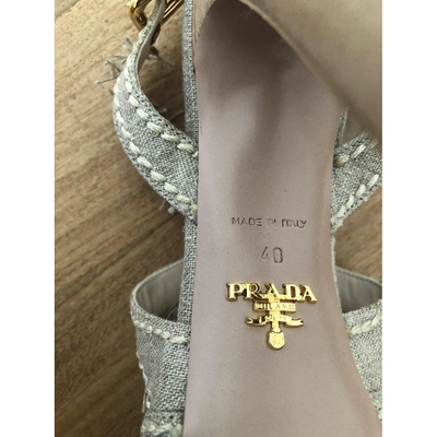 Pre-owned Prada Cloth Sandals In Beige