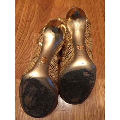 Pre-owned Dolce & Gabbana Leather Heels In Gold