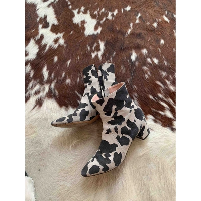 Pre-owned Moschino Pony-style Calfskin Ankle Boots