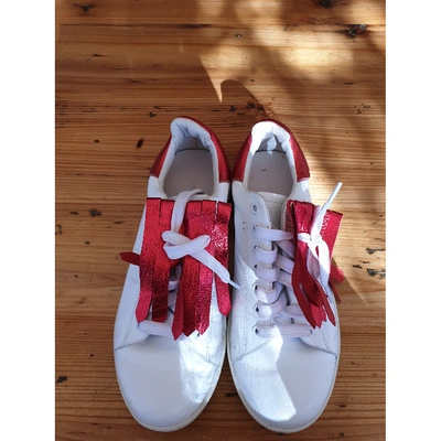Pre-owned Isabel Marant Bart White Leather Trainers