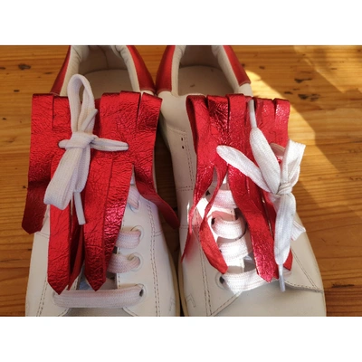 Pre-owned Isabel Marant Bart White Leather Trainers